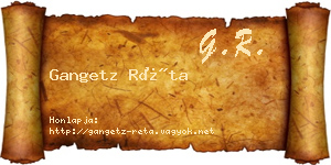 Gangetz Réta névjegykártya